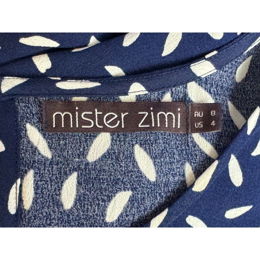 Mister Zimi Short Sleeve Maxi Dress Women 4 EUC Scoop‎ Neck Blue Lightweight - Picture 6 of 16
